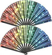 ABOOFAN Portable Handheld Fan 2pcs Bamboo Hand Fans Chinese Style Decorative Folding Fan for Summer Use