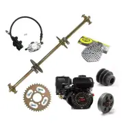 810mm Go kart Drift Rear Axle +420 Sprocket+ Brake Chain+ 7HP 210cc Engine Motor