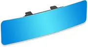 SkycropHD Anti Glare Rear View Mirror Frameless Car Interior Rearview Mirror Panoramic Wide Angle to Eliminate Blind Spots – Convex,11.8in (Blue)