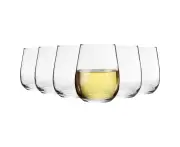 12x Corto 360ml Stemless White Wine Glasses - Small Glass Red Rose Cocktail Party Drinking Tumbler Gift Set - by Argon Tableware