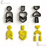 Chevron Polymer Clay Cutter set of 9 | Clay Stamp Cutter | Unique clay cutter |