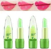 Elegauit Aloe Vera Lipstick, 2 PCS Magic Temperature Color Change Lip Balms With Natural Beeswax, Long-Lasting Moisturizing & Non-Sticky Lip, Great Make Up for Woman