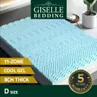 8CM Cool Gel Memory Foam Topper Upgraded 11-zone Mattress Bamboo Cover Double
