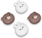[playvital] Thumb Grips for Nintendo Switch, Joystick Covers for Lite/OLED, Analog Caps - Chubby Bear & Smiley Bunny