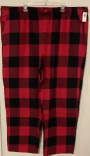 Old Navy Mens 4xl Tall Red Plaid Lounge Cotton PJ Pants w/Pockets NWT! A5512