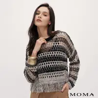 在飛比找momo購物網優惠-【MOMA】寬鬆洞洞造型毛衣(杏色)