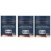 3 x King C. Gillette Double Edge Safety Razor Blades, Platinum Coated 10 Packs