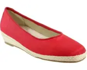 David Tate Chill Espadrille Women's US 7 Red Round Toe Slip-On Shoes KHD536