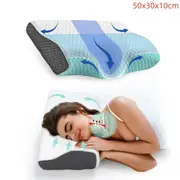 Cervical Memory Foam Contour Pillow for Neck and Back Support - Anti-Snore Sleeping