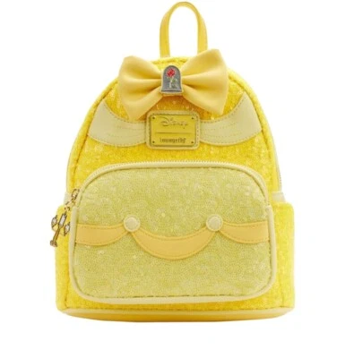 Exclusive Loungefly Disney Belle Sequin Mini Backpack Beauty and the Beast NEW