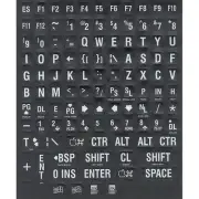 Large Print Computer Keyboard Stick-Ons/White on Black