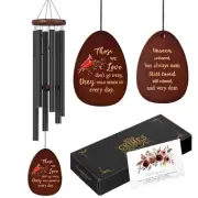Cardinal Standing on Mistletoe Memorial Wind Chimes for Outside,Sympathy Wind...