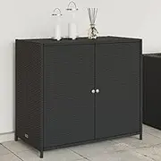 Garden Storage Cabinet Black 83x45x76 cm Outdoor Furniture Organizer Durable