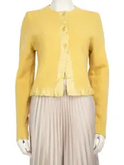 Yellow Wool Knit Cardigan