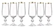 Crystalex Bohemia Champagne Glass Glass Claudia. Lead-free Crystal. 6oz Set of 6