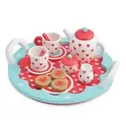 10pc Indigo Jamm Wooden Hearts Tea Set Kids/Children Kitchen Pretend Play Toy 3+