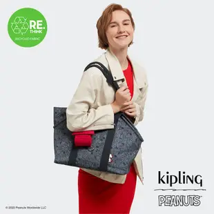 KIPLING x PEANUTS 丹寧圖騰手提側肩寵物包-ART M PET BAG