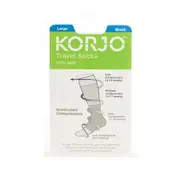 Korjo 20-30 mmHg Compression Socks Men Women Support Stockings Travel Flight L