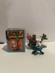NIB Schleich Peyo Super Smurf Trapeze PVC, Number 6744, Hong Kong, Vintage.