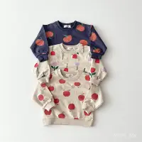 在飛比找蝦皮商城精選優惠-韓版寶寶衣服 嬰兒衣服 寶寶小花水果圖案寬鬆長袖 嬰兒長袖衛