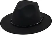 [LIZEALUCKY] Fashion top hat Wool Cloth British Style Jazz hat Retro top hat British Style top hat Autumn and Winter Style[Black]