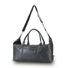 Tosca Vegan Leather Duffle Travel Carry All Bag w/ Removeable Strap Black