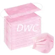 50 Pack - 3-Ply Pink Disposable Face Mask Ear-loop Mouth Cover USA Seller