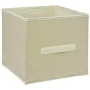 Essentials Tan Collapsible Storage Containers with Handles, 10.5" x 10.5" x 11"