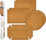 Permanent Baking Foil (Set of 8), Baking Paper Loaf Tin, Premium Baking Paper, Reusable, Heat-Resistant, Non-Stick Coating, Dishwasher Safe (Pack of 8: 4 x Square, 2 x Springform Tins Round, 2 x Loaf