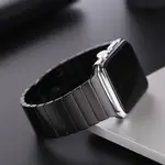 蝴蝶扣精鋼表帶適用APPLE WATCH1/2/3蘋果智慧手錶不銹鋼鋼帶表錬 全館免運