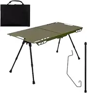 Portable Table Camping | Beach Foldable Desk,Portable Height Adjustable Picnic Table with Light Holder for RV Tailgating Garden Barbecue Beach Backyard Balcony Patio