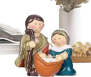 Table Nativity Scene Nativity Scene with Stable Christmas Decoration - Nativity Figures, Jesus Birth of Christ Ornaments, Jesus Birth Decor for Shelf, Shelf