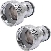 Pack of 2 Hose Connection Fittings M24 Male Thread Tap Adapter and M21 Female Hose Fitting Quick Connection Set for Garden Kitchen Washing Machine Universal Tap