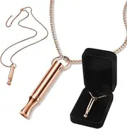 [OKAMMY] Mindfulness Anxiety Breathing Necklace - Mindfulness Breathing Necklace Stress Relief Stainless Steel Pendant for Women Men Gift