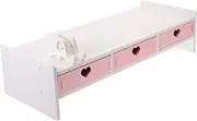 KICHOUSE 1pc Monitor Stand Monitor Riser with Drawer Computer Elevated Shelf Desk Riser Computer Desktop Organizer Laptop Holder for Desk Display Screen Monitor Lap Desk for Laptop Wpc Pink