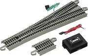 Bachmann Trains - Snap-Fit E-Z Track #5 WYE Turnout (1/Card) - Nickel Silver Rail with Gray Roadbed - HO Scale