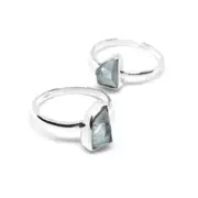 Topaz Blue Crystal Silver 925 Ring Natural Jewellery Raw Solitaire One Piece Variant Size 6 7 8 US/CA