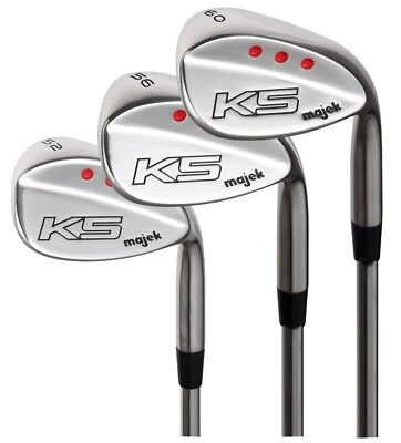 Majek Golf +2" Men's Wedge Set 52° GW, 56° SW, 60° LW Reg Flex Jumbo Velvet Grip