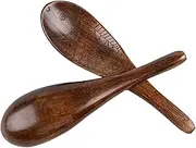 Tea Spoons Wooden Spoon 2pcs Kitchen Spoon Wood Rice Spatula Cute Fish Rice Spoon Scoop Potato Meal Server Cooking Tools (Color : Brown)