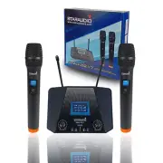 Handheld Wireless Microphone 2 Channel UHF Church Karaoke Mic Audio KTV DJ Mic