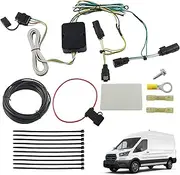 YzusGomumu 4-Pin Trailer Hitch Wiring Harness Kit Vehicle-Side Custom Compatible with 2015-2024 Ford Transit-150 250 350 E-Transit Cargo Van Standard 4 Way Flat Trailer Connector Plug Replaces 56327