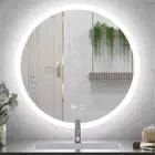 KeonJinn 24 in. W x 24 in. H Frameless Anti-Fog Wall Mount LED Vanity Mirror