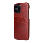 For iPhone 13 Pro Max Case Deluxe Leather Wallet Back Shell Slim Cover Brown