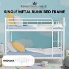KINGSTON SLUMBER 2in1 Single Metal Bunk Bed Frame Kids Beds Childrens White