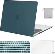 MOSISO Compatible with MacBook Air 13 inch Case 2022, 2021-2018 Release A2337 M1 A2179 A1932, Plastic Hard Shell&Keyboard Cover&Screen Film&Storage Bag for MacBook Air 13.3 inch Case, Deep Teal