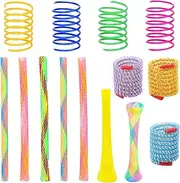 35 Pack Cat Spring Toys Set, Colorful Cat Spring Toy and Cat Spring Tube Toy, Interactive Cat Toy for Indoor Cats, Colorful Cat Plastic Coil for Kittens to Swat, Bite, Hunt (Random Color)