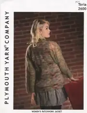 Plymouth Yarn Knitting Pattern 2600 Toria Women's Patchwork Jacket 39"-55"