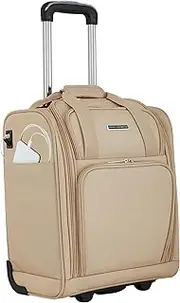 [French Connection] 16" Underseat Carry-On Luggage, Toasted Almond, 16" Underseat Carry-on Luggage with USB/USB-c Ports