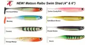 MATZUO SOFT PLASTIC RAIBU SWIM SHAD PADDLE TAIL LURE 4" & 6" - 5/PK Free Postage
