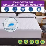 Waterproof Mattress Protector Topper Quilted Cover Double Queen King Single AUS